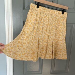 Madewell A-Line Floral Skirt in Yellow